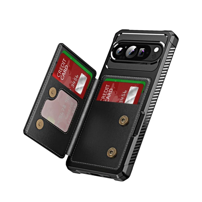 A-One Brand - Google Pixel 10/10 Pro Mobilskal Korthållare Kickstand - Svart
