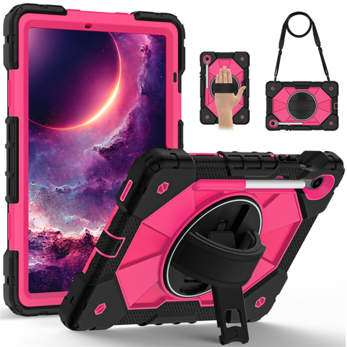 A-One Brand - Galaxy Tab S10 FE/S9 FE/S9 Skal Kickstand med Rem - Svart/Rosé