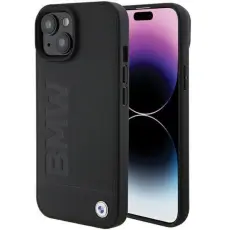 BMW - BMW Mobilskal till iPhone 15 L&auml;der Hot Stamp - Svart