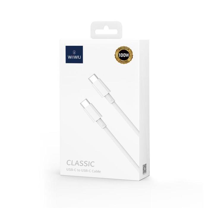 WIWU - WIWU USB-C Till USB-C 100W Kabel 1.2m C008 - Vit