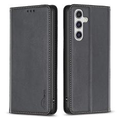 BINFEN COLOR - BINFEN Samsung Galaxy A35 5G Skal PU L&auml;der Kortfodral - Svart