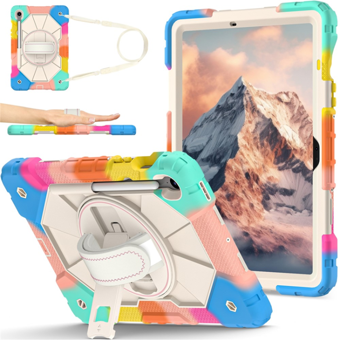 A-One Brand - Galaxy Tab S10 FE/S9 FE/S9 Skal Kickstand med Rem - Färgstark
