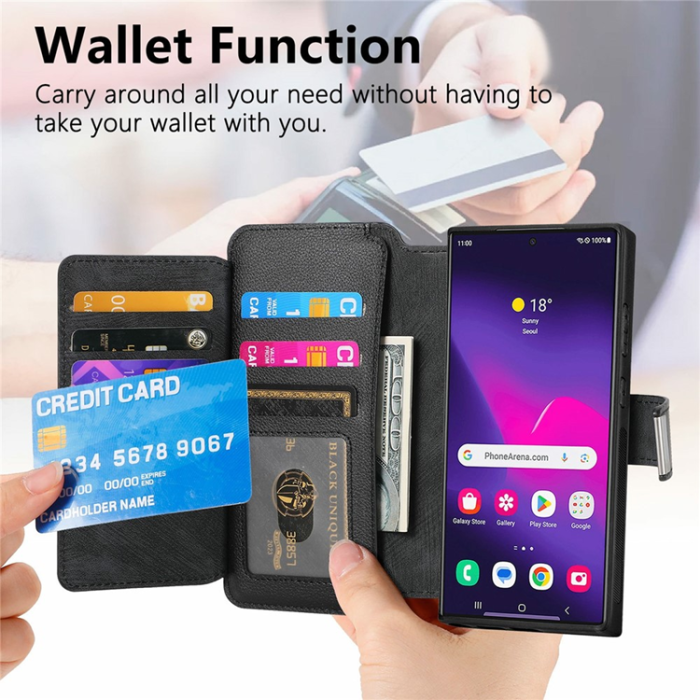 CASENEO - Caseneo Plånboksfodral För Galaxy S26 Ultra Magnetic Läder - Svart