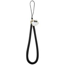 Hello Kitty - Hello Kitty Mobilrem Nylon Cord Kitty Head Charm &ndash; Svart