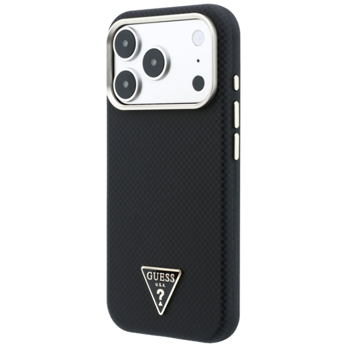Guess - Guess Mobilskal För iPhone 18 Pro Max/17 Pro Max Magsafe Grained Triangle Logo