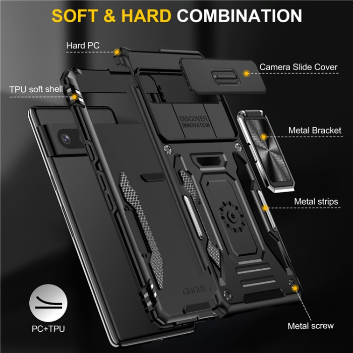 A-One Brand - Google Pixel 7A Mobilskal Armor Kickstand - Svart