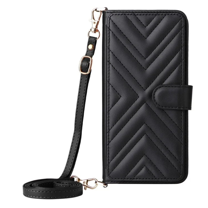 A-One Brand - Sony Xperia 1 VII Plånboksfodral Kickstand med Axelrem - Svart
