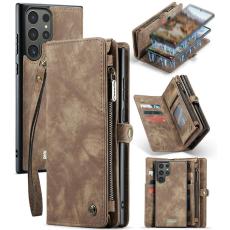 Caseme - CASEME 008 Konstl&auml;der Pl&aring;nboksfodral f&ouml;r Samsung Galaxy S24 Ultra - Brun