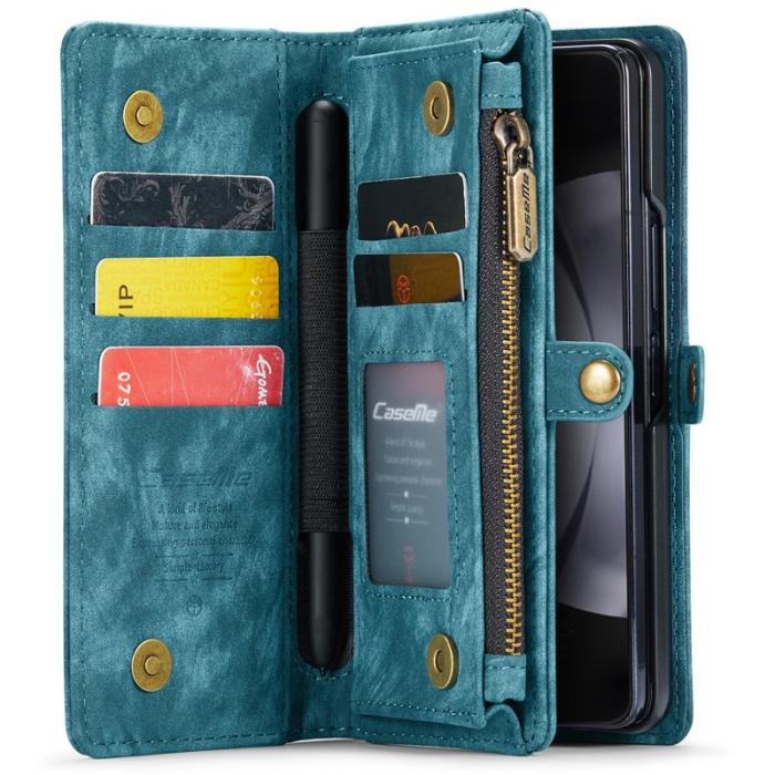 Caseme - CASEME 008 Konstläder Plånboksfodral för Samsung Galaxy Z Fold5 5G - Blå