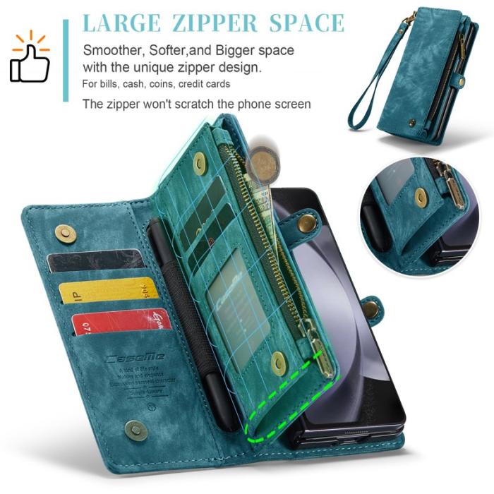 Caseme - CASEME 008 Konstläder Plånboksfodral för Samsung Galaxy Z Fold5 5G - Blå