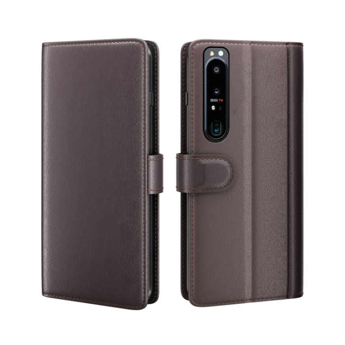 OEM - Sony Xperia 1 IV Plånboksfodral Äkta Läder - Brun