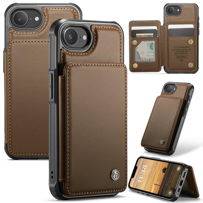 Caseme - CASEME C22 iPhone 16e Fodral Konstläder med RFID, Brun