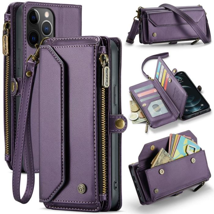 Caseme - CASEME Plånboksfodral Konstläder för iPhone 12 Pro Max - Lila