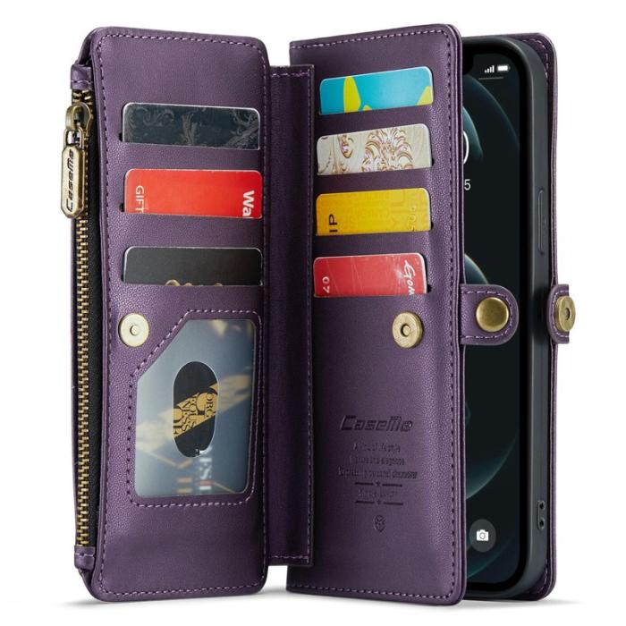 Caseme - CASEME Plånboksfodral Konstläder för iPhone 12 Pro Max - Lila