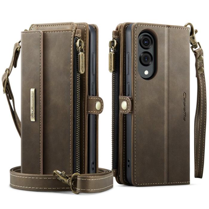 Caseme - CASEME Samsung Galaxy S25 Edge Plånboksfodral Konstläder Brun