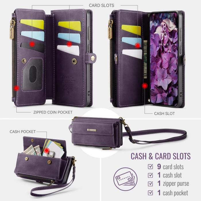 Caseme - CASEME C39 Mobilskal till Samsung Galaxy S25 Edge Konstläder Lila