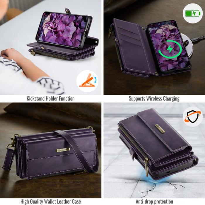 Caseme - CASEME C39 Mobilskal till Samsung Galaxy S25 Edge Konstläder Lila
