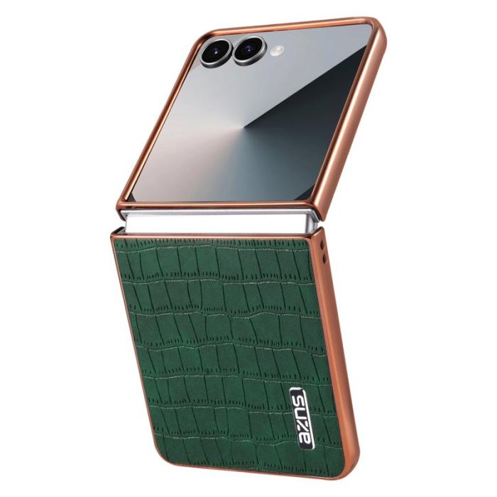 AZNS - AZNS Samsung Galaxy Z Flip7 Fodral Electroplating PU + PC - Grön