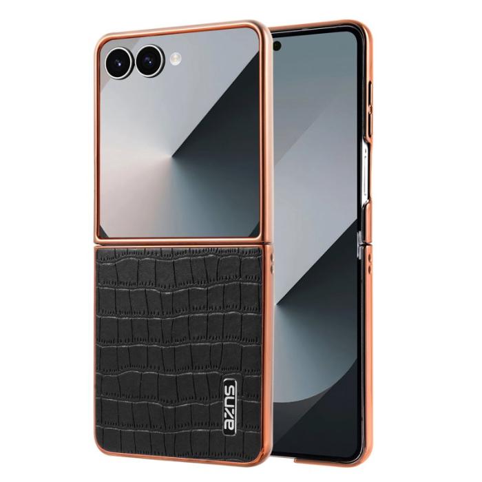 AZNS - AZNS Samsung Galaxy Z Flip7 Fodral Electroplating PU + PC - Svart