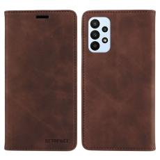 BETOPNICE - BETOPNICE 003 Samsung Galaxy A73 5G Pl&aring;nboksfodral Konstl&auml;der - Brun