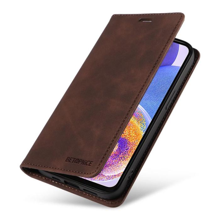 BETOPNICE - BETOPNICE 003 Samsung Galaxy A73 5G Plånboksfodral Konstläder - Brun