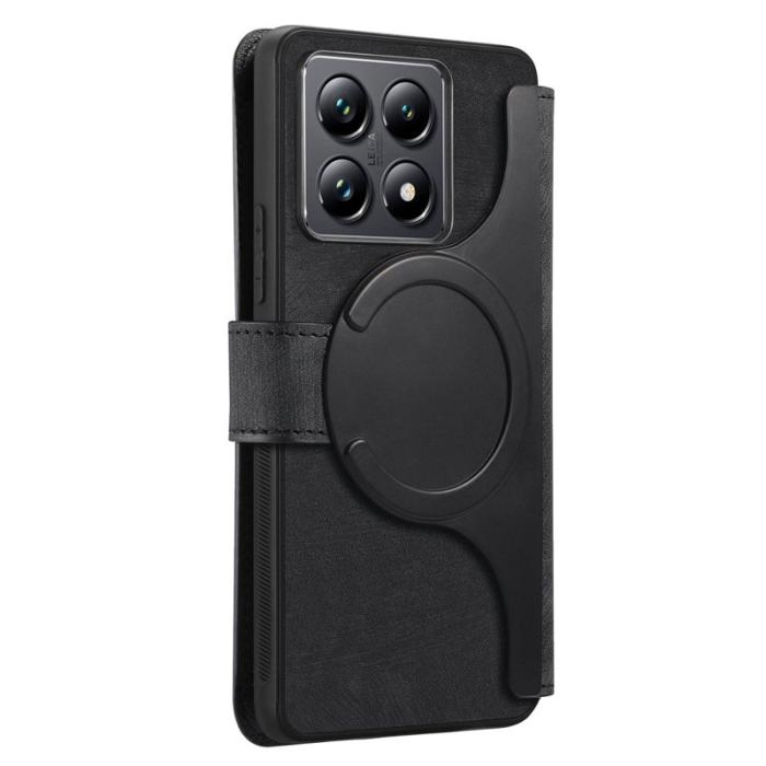 CASENEO - CASENEO Xiaomi 14T Pro Magnetiskt Plånboksfodral Konstläder - Svart