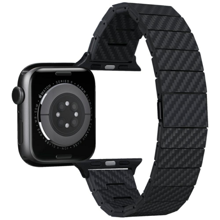 PITAKA - Pitaka Apple Watch (40/44/45/46/49) Armband Carbon Fiber - Svart