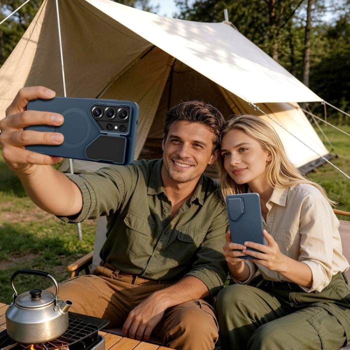 Tech-Protect - Tech-Protect Mobilskal För Galaxy S26 Ultra MagSafe Kevlar Aura - Marinblå