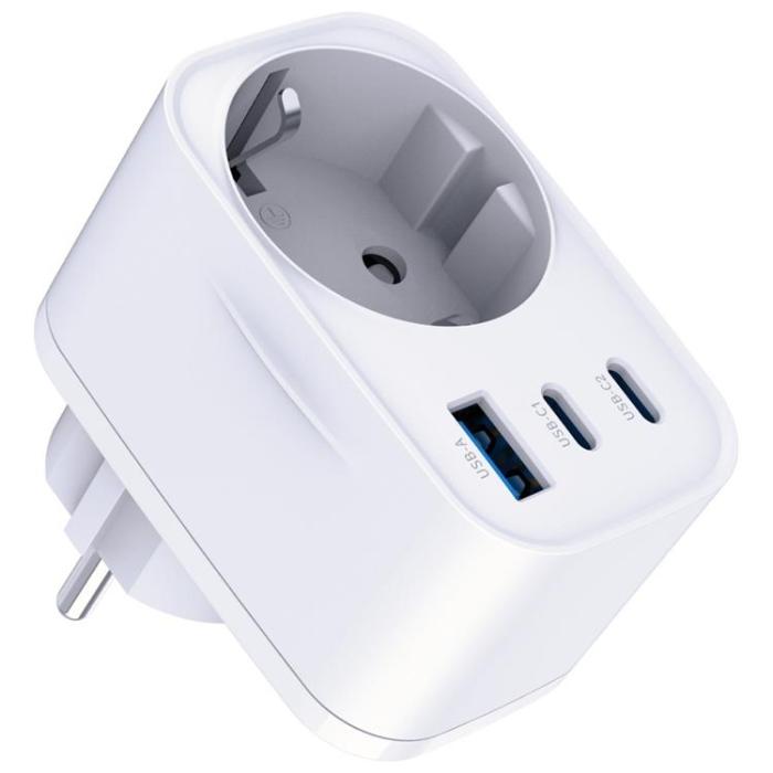 3MK - 3MK Snabbladdare 30W 1xUSB-A 2xUSB-C 1xSocket