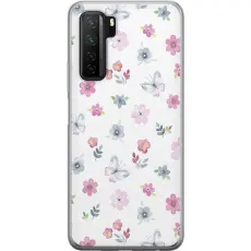 Gustaf - Mobilskal till Huawei P40 lite 5G med Blommor och fj&auml;rillar