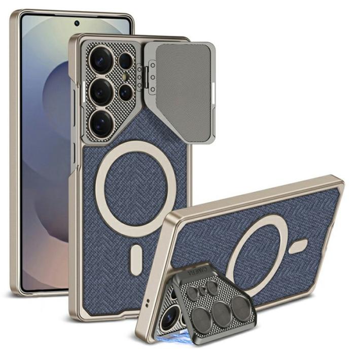 GKK - GKK Samsung Galaxy S25 Ultra Fodral KonstLäder - Blå