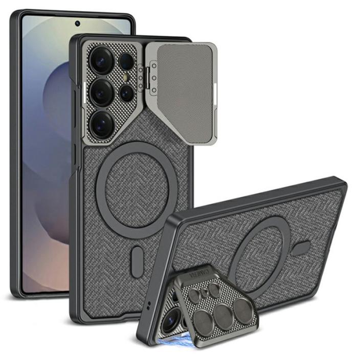 GKK - GKK Samsung Galaxy S25 Ultra Fodral - Äkta läder - Grå