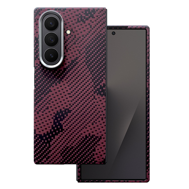 Galaxy Z Fold 7 Mobilskal MagSafe Kevlar - Camouflage Röd | 2353 | AlltMobil