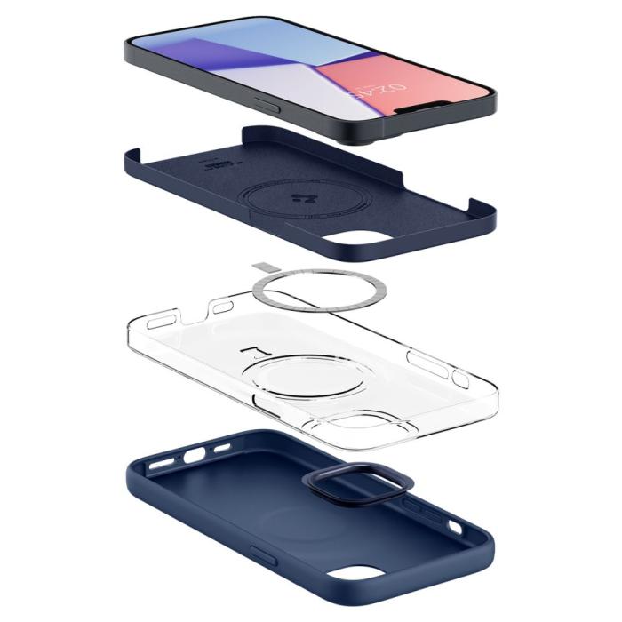 Spigen - Spigen iPhone 14 Plus Magsafe Skal Silikon Fit - Marinblå