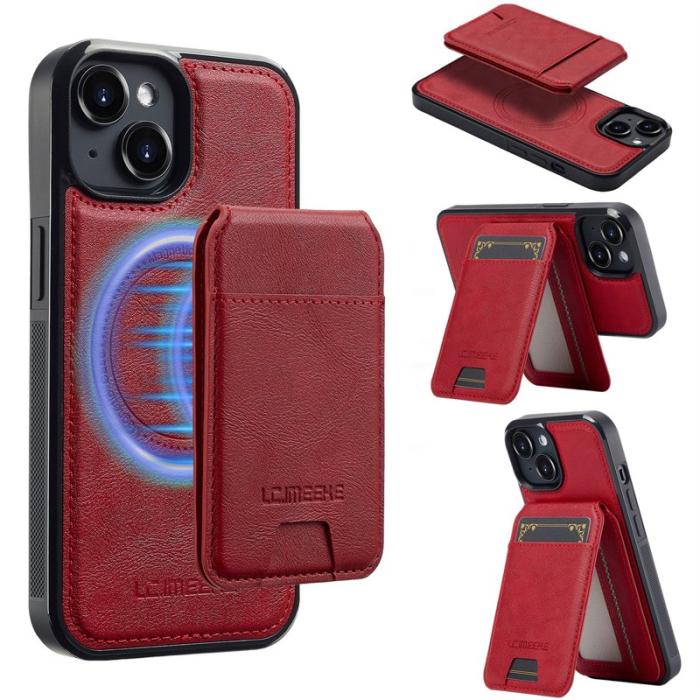LC.imeeke - LC.IMEEKE L3 iPhone 14 Plus Fodral KonstLäder - Röd