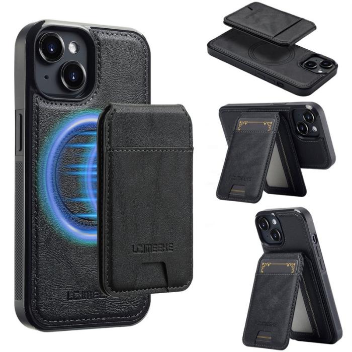 LC.imeeke - LC.IMEEKE L3 iPhone 14 Plus Fodral KonstLäder - Svart