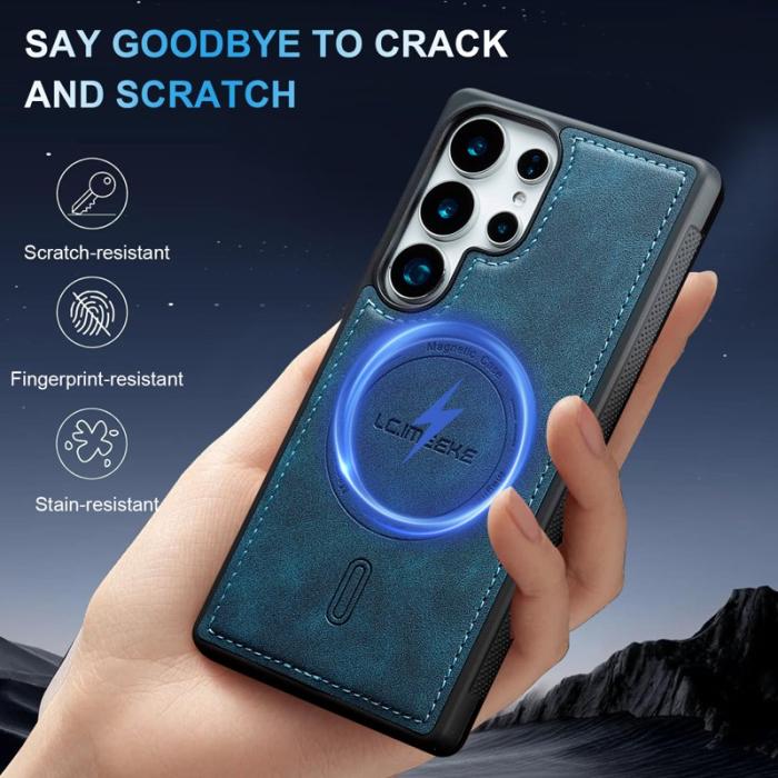 LC.imeeke - LC.IMEEKE L6 Fodral för Samsung Galaxy S25 Ultra KonstLäder - Blå