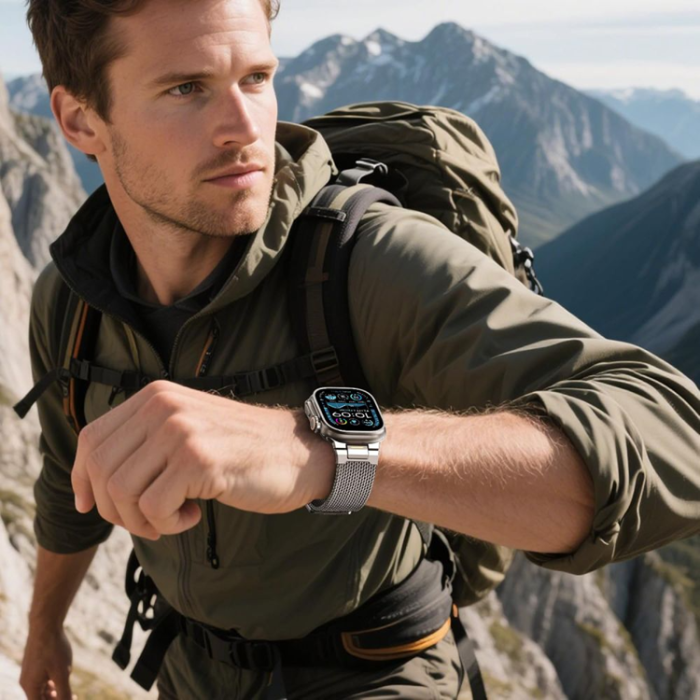 Tech-Protect - Tech-Protect Armband För Apple Watch (42/44/45/49 mm) Milano Vanguard - Titanium