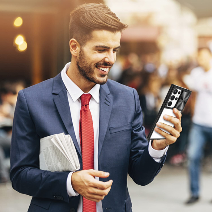 OEM - Galaxy S22 Ultra Mobilskal Kamera Slider - Svart