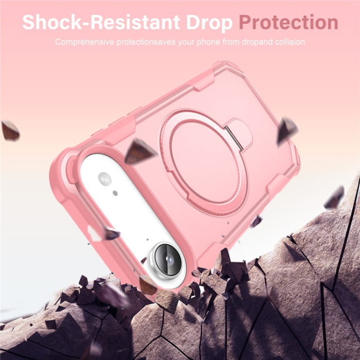 A-One Brand - iPhone 17 Air Mobilskal MagSafe Kickstand Shockproof - Rosa