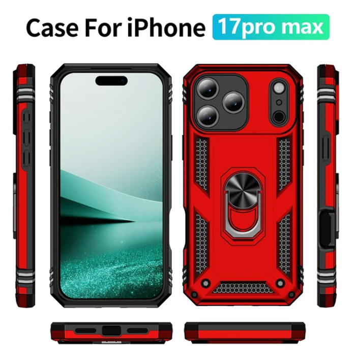 A-One Brand - iPhone 17 Pro Max Mobilskal med Kickstand - Röd