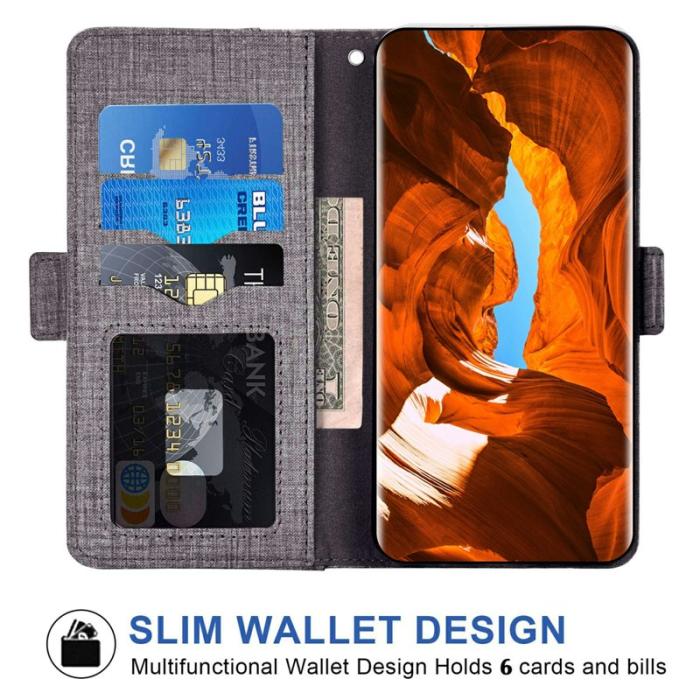 OEM - Samsung Galaxy S26 Fodral Konstläder Jean Tyg - Grå