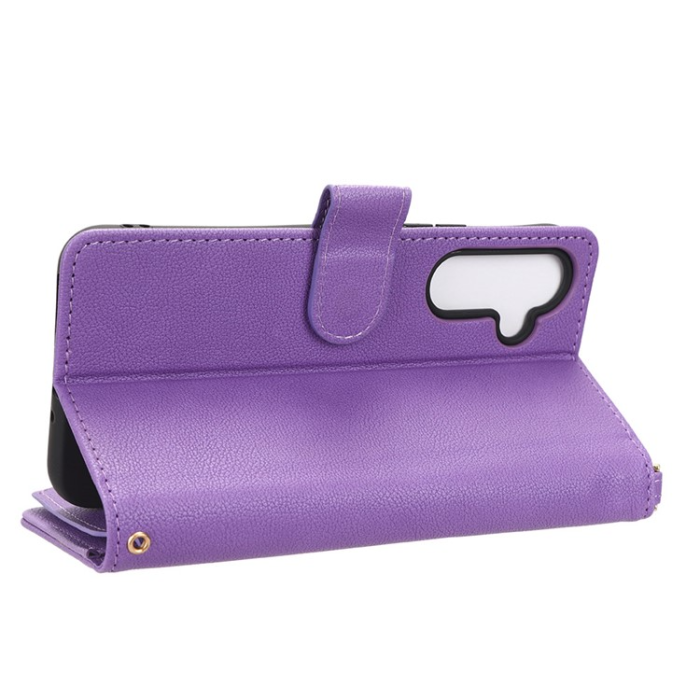 OEM - Galaxy A34 5G Plånboksfodral Zipper med Rem - Lila