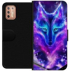 iSecrets - Plånboksfodral till Motorola Moto G9 Plus med Neon Varg