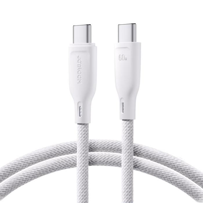 Joyroom - Joyroom USB-C till USB-C kabel 60W 1m Multi-Color - Vit