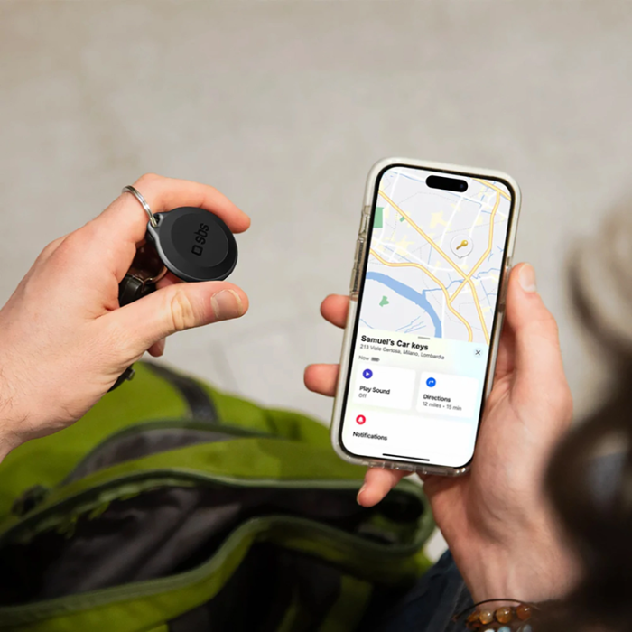 SBS - SBS Find My Anti Loss Locator Vattentät IP65 Track My Circle - Svart