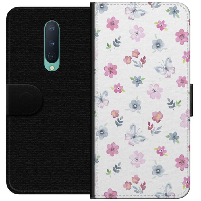iSecrets - Plånboksfodral till OnePlus 8 med Blommor och fjärillar
