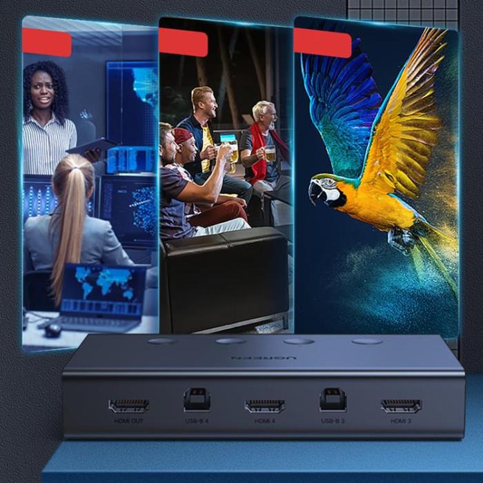 Ugreen - Ugreen 4-Portars HDMI KVM Switch - Svart