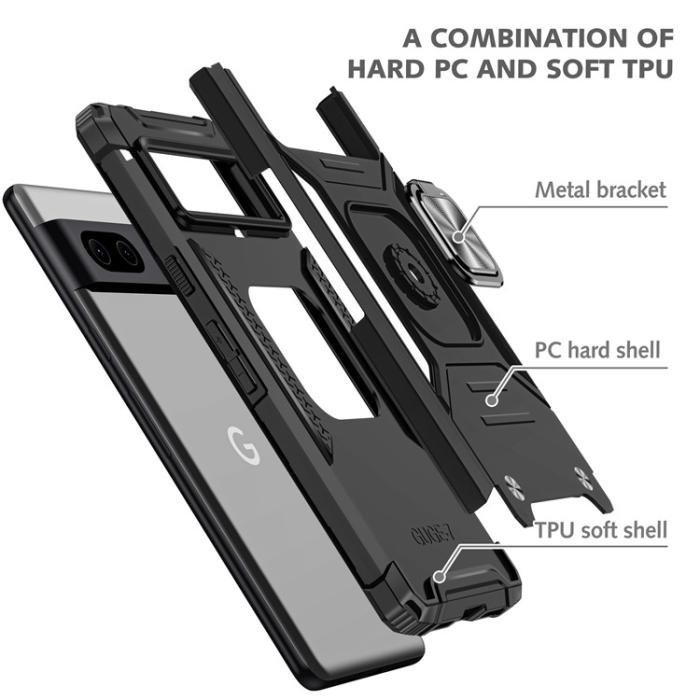 OEM - Google Pixel 7 Skal Ringhållare Kickstand Hybrid - Svart