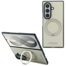 Guess - Guess Mobilskal F&ouml;r Galaxy Z Fold 8 Ultra MagSafe Ring Stand Grained Classic